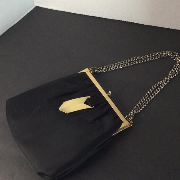 Vintage satin purse with coin purse - Picture 3 of 8